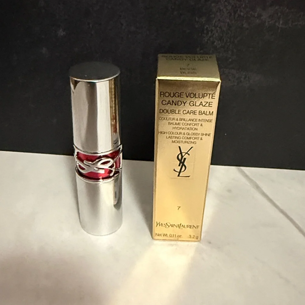 YSL Candy Glaze Lip Gloss Stick #7 Beige Bliss-New